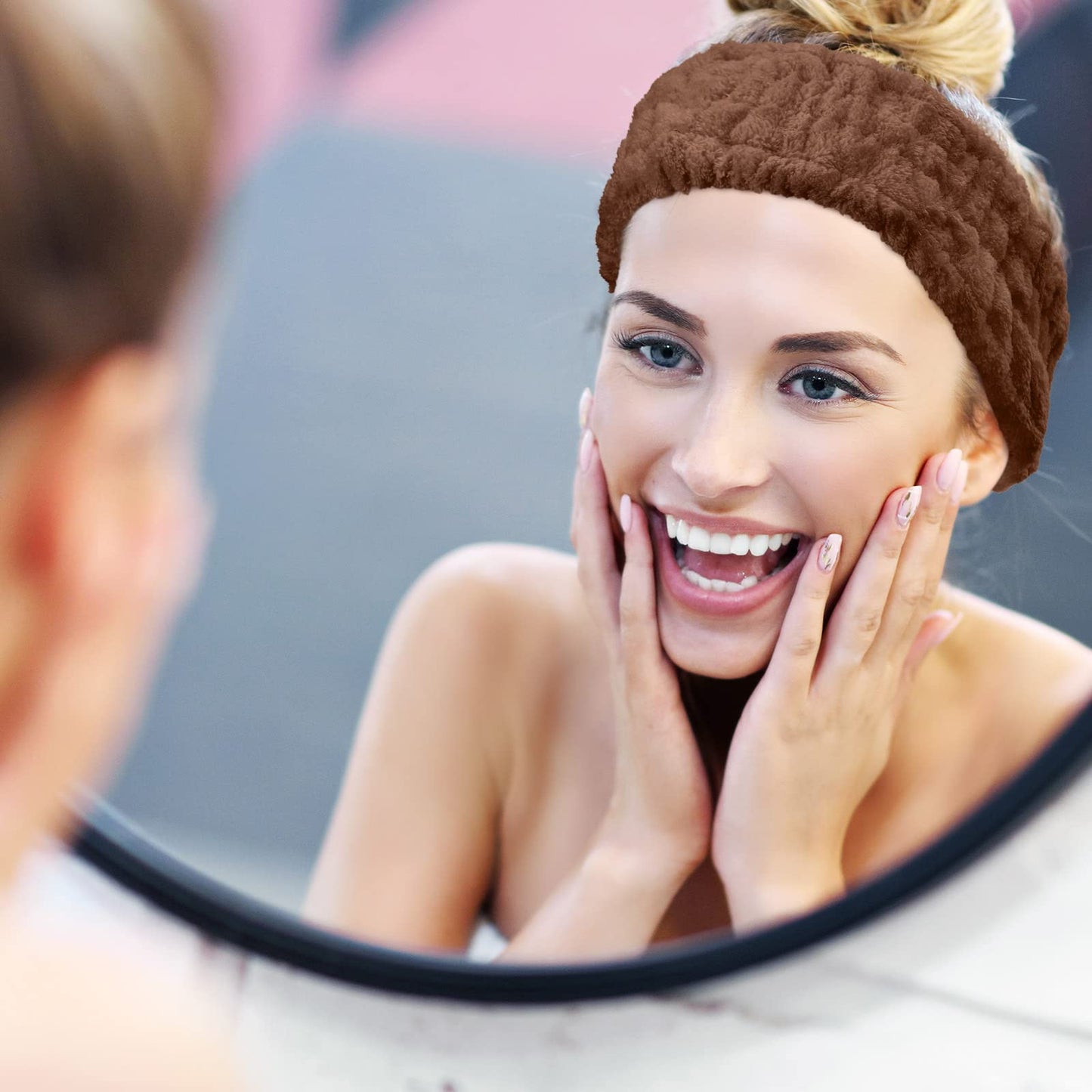 Chuangdi 3 Pieces Spa Headband for Women Facial Makeup Headband Soft Terry Cloth Hairband for Washing Face Mask Spa Shower Gifts(Light Orange, Light Purple, Light Green)