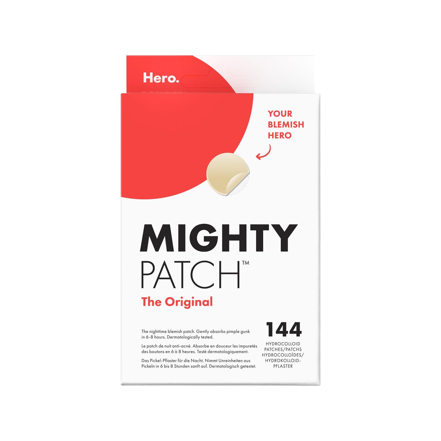 Mighty Patch Original Spot Patches by Hero Cosmetics, Day & Night Time Acne Treatment, Clear Spot Remover Hydrocolloid Patches, Anti Acne Dots, Spot Treatment Pimple Stickers - 36 Patches