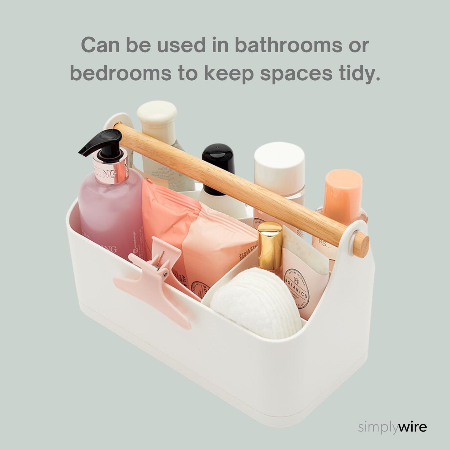 simplywire – Makeup Storage Organiser – Bathroom Caddy – White