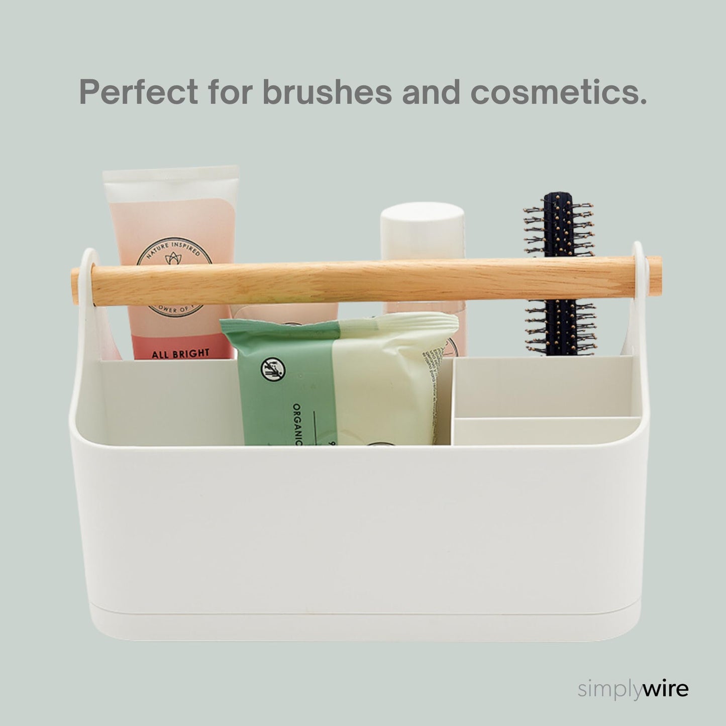 simplywire – Makeup Storage Organiser – Bathroom Caddy – White