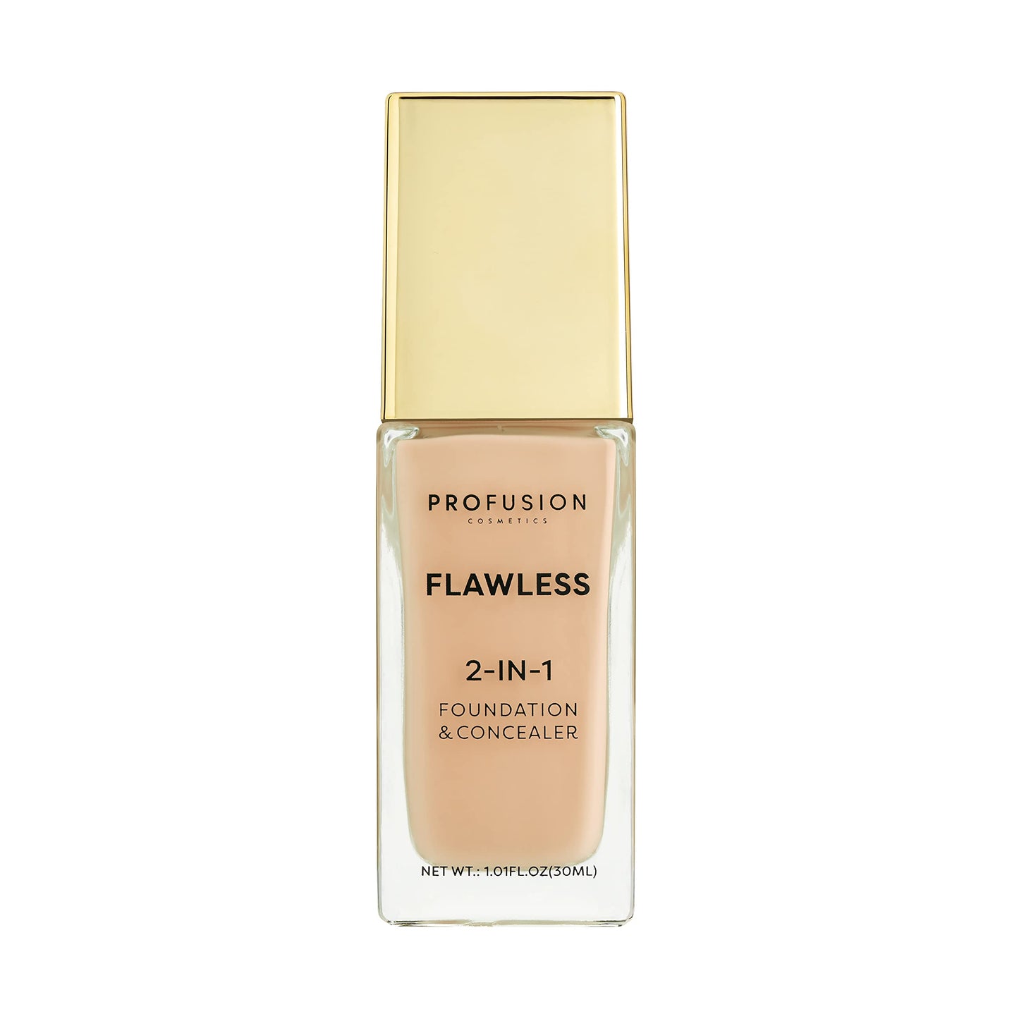 Profusion Cosmetics 2-In-1 Foundation and Concealer for Medium Deep Skin Tone, Flawless Full Coverage and Matte Finish with Convenient Solution for Achieving Polished Look - Golden Tan