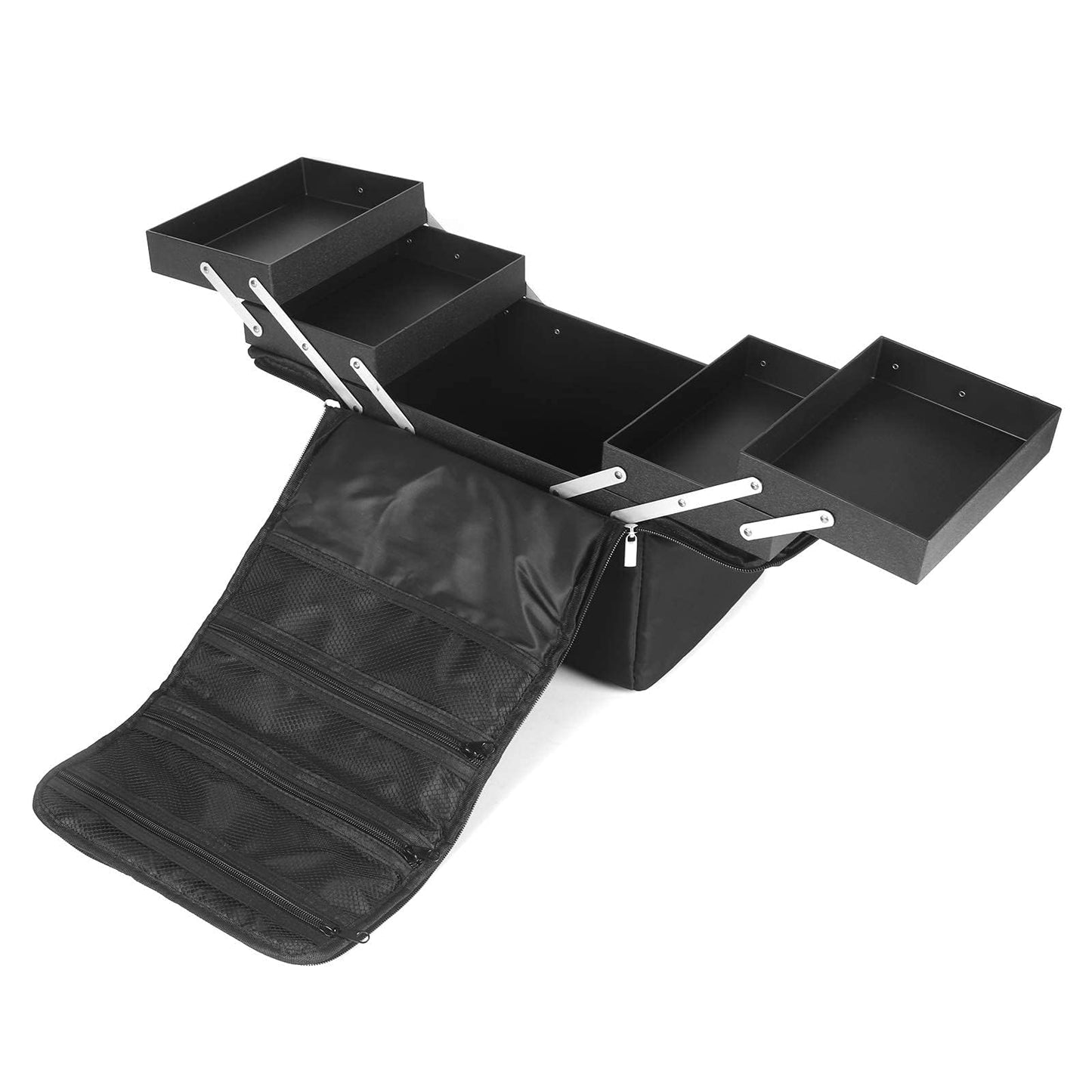 Makeup Case Large Vanity Case – 29x21x27cm Portable Cosmetic Organiser with Shoulder Strap – Professional Make Up Case for Travel & Home, Durable Nylon Storage Beauty Box