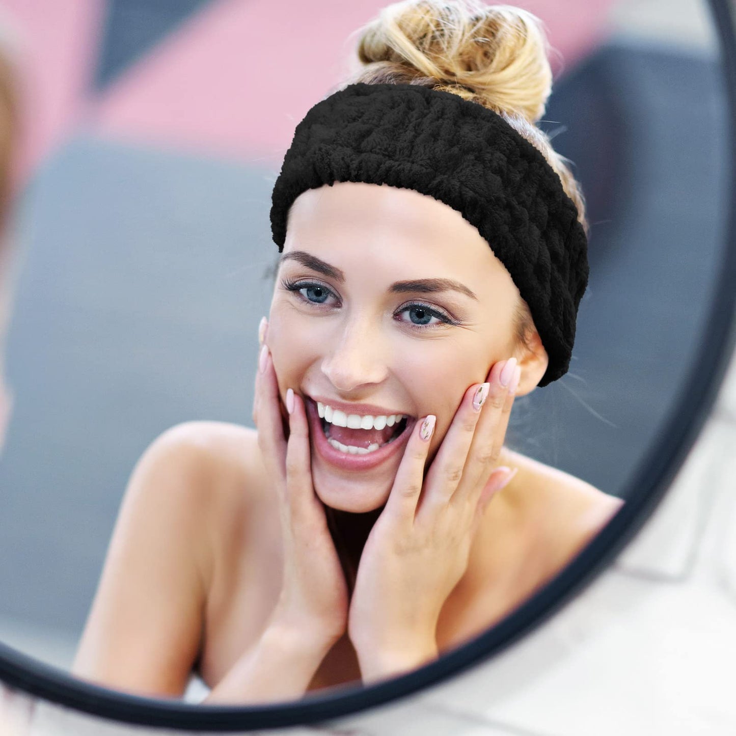 Chuangdi 3 Pieces Spa Headband for Women Facial Makeup Headband Soft Terry Cloth Hairband for Washing Face Mask Spa Shower Gifts(Light Orange, Light Purple, Light Green)