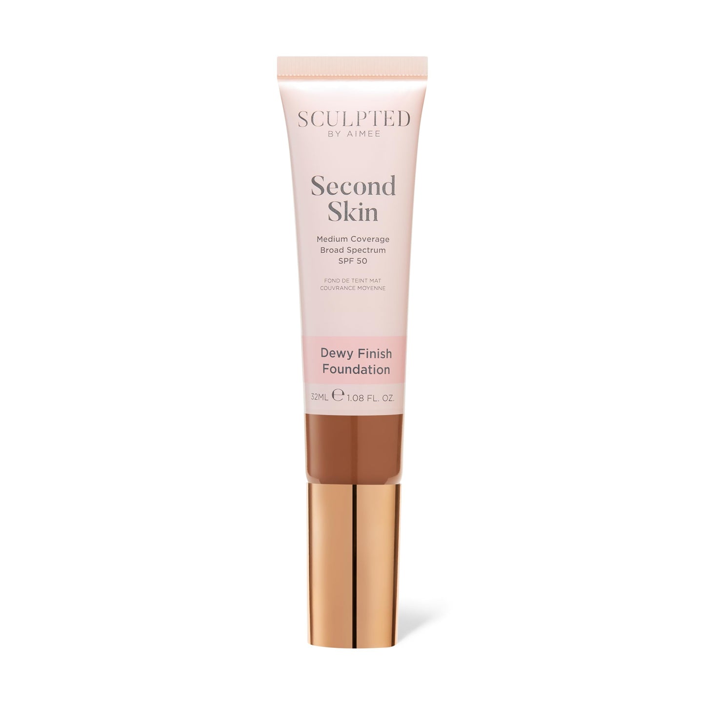 Second Skin Dewy Liquid Face Foundation from Sculpted by Aimee - 32ml Buildable, Medium Coverage Foundation with Dewy Finish, Hyaluronic Acid, Collagen Boosting Formula, SPF 50, (Fair Plus 2.5)