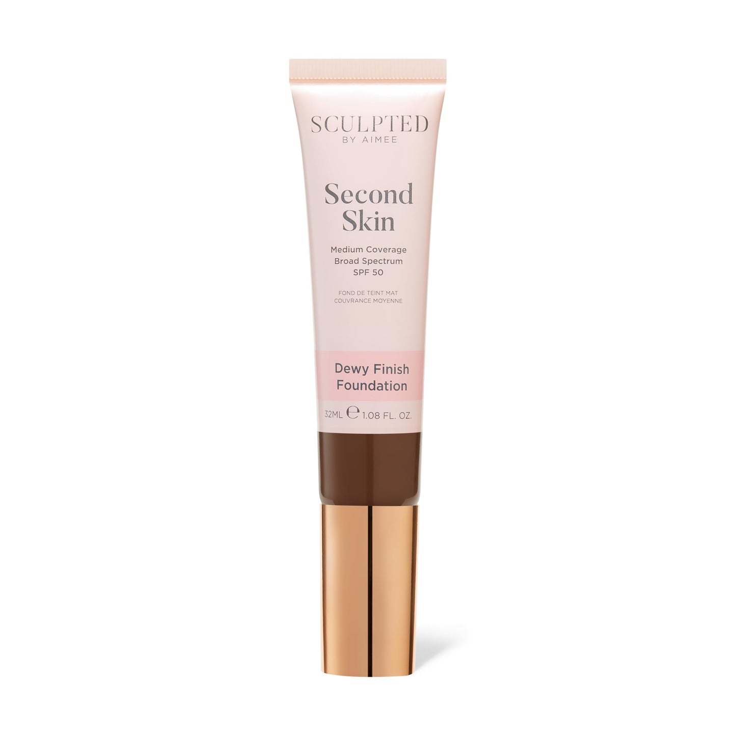 Second Skin Dewy Liquid Face Foundation from Sculpted by Aimee - 32ml Buildable, Medium Coverage Foundation with Dewy Finish, Hyaluronic Acid, Collagen Boosting Formula, SPF 50, (Fair Plus 2.5)