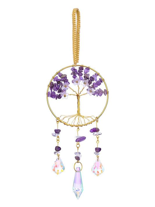 JOVIVI Chakra Tree of Life Crystals Suncatcher Hanging Ornaments Gifts for Women,Healing Crystal Gemstone Chakra Gifts,Sun Catchers for Windows Home Garden Decor