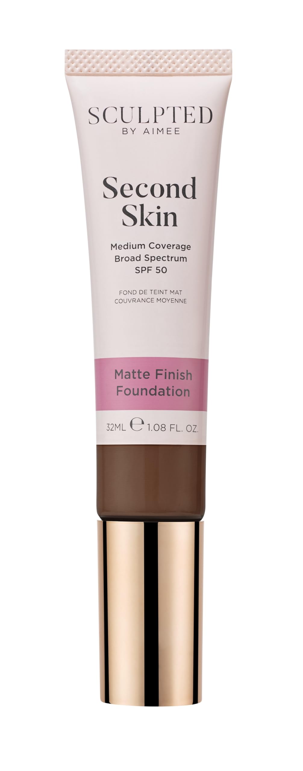 Second Skin Matte Liquid Face Foundation from Sculpted by Aimee - 32ml Buildable, Medium Coverage Foundation with Matte Finish, Hyaluronic Acid, Collagen Boosting Formula, SPF 50, (Fair 2.0)