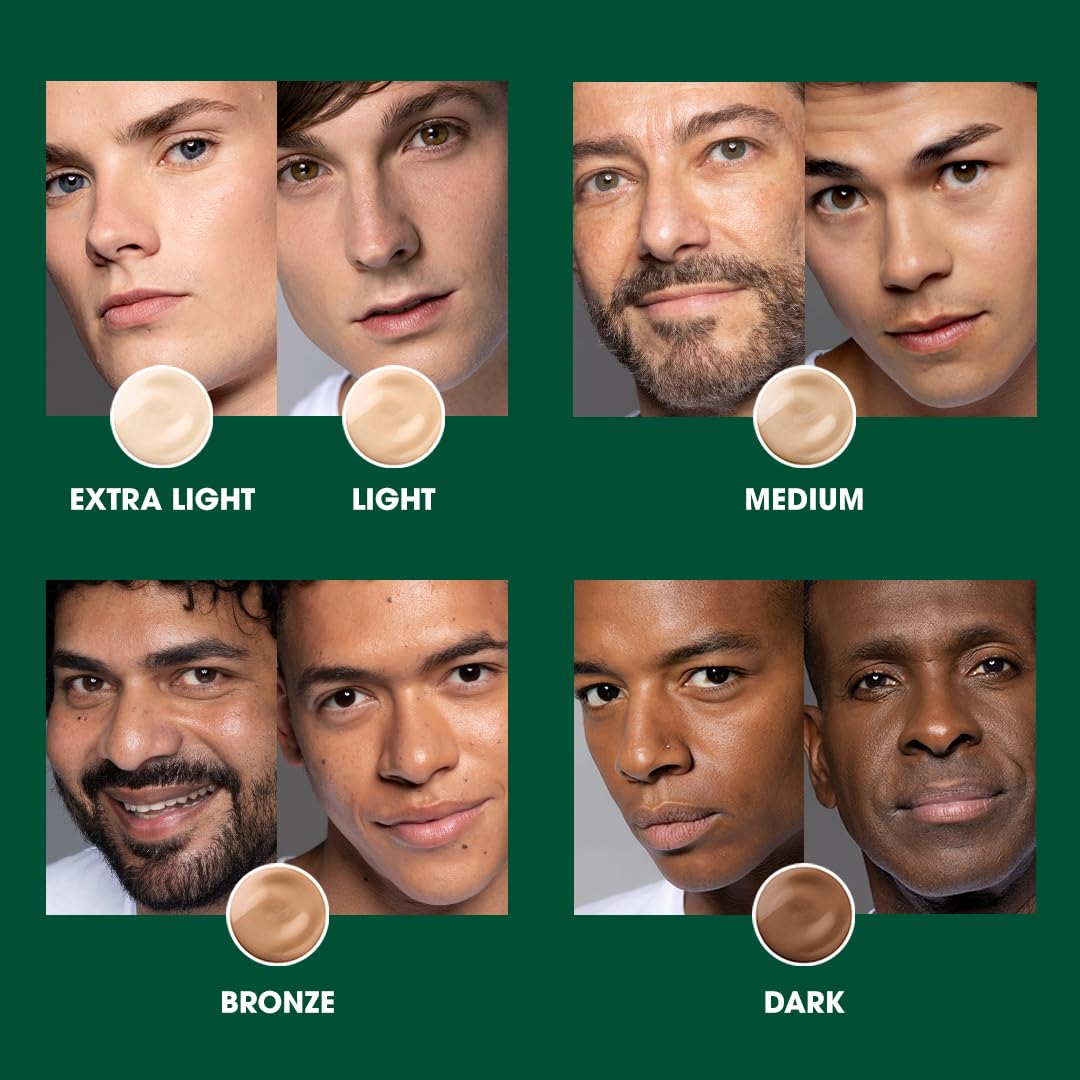 Shakeup Cosmetics Mens Tinted Moisturiser, Vegan Makeup for Men, Natural Coverage for Redness & Blemishes, 24hr Moisturisation with SPF, Easy Application, Bronze Shade, 50ml. Aka. LET'S FACE IT