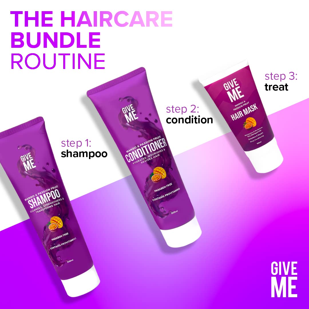 Give Me Cosmetics, Shampoo and Conditioner Sets, with Hair Mask, Aloe Vera & Coconut Oil, for Dry Damaged, Silicone, Sulphate & Paraben Free, Haircare Gift Set for Teenage Girls Women