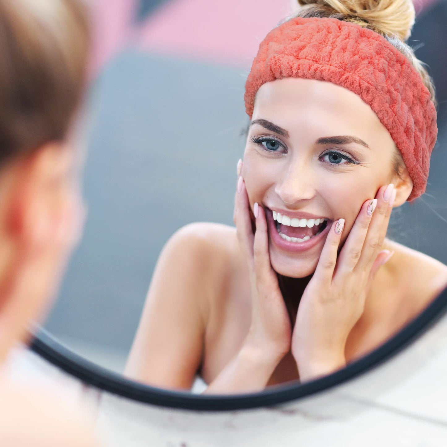 Chuangdi 3 Pieces Spa Headband for Women Facial Makeup Headband Soft Terry Cloth Hairband for Washing Face Mask Spa Shower Gifts(Light Orange, Light Purple, Light Green)