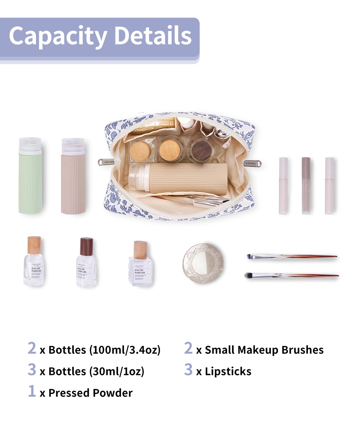 Large Makeup Bag Zipper Pouch Travel Cosmetic Organizer for Women (Mint Green Checkerboard, Large)