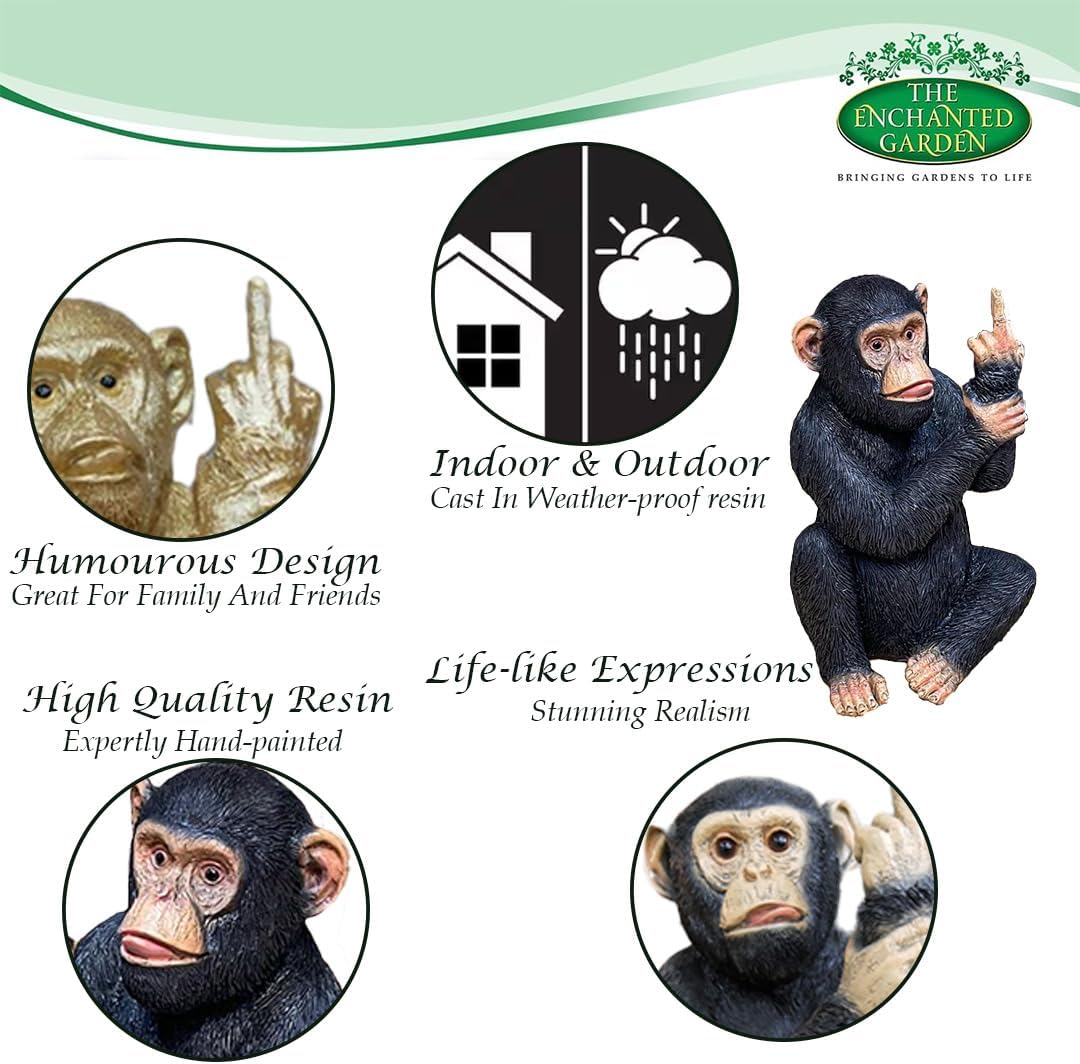THE ENCHANTED GARDEN Gold Rude Monkey Figurine Home Decor Animal Ornaments And Sculptures