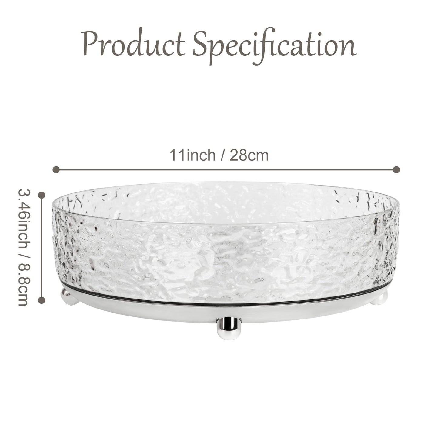 CECOLIC 360° Rotating Makeup Organizer, 11'' Lazy Susan Perfume Organizer Tray, Spinning Skincare Cosmetics Storage Organizer for Vanity, Dresser and Bathroom Countertop (Clear)