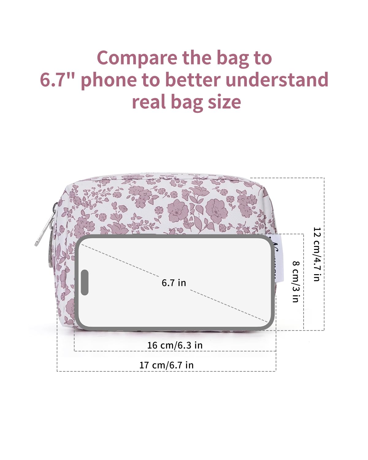 Large Makeup Bag Zipper Pouch Travel Cosmetic Organizer for Women (Mint Green Checkerboard, Large)