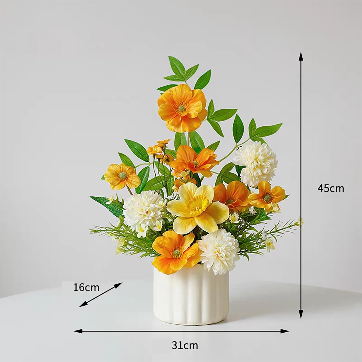 Artificial Flowers With Vase Faux Hydrangea Flower Arrangements for Home Garden Party Wedding Decoration