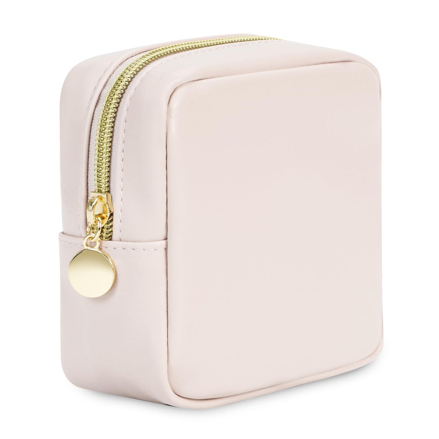 Small Makeup Bag for Handbag, Mini Make Up Bag for Purse, Small Makeup Pouch for Women, Cosmetic Bag with Slip-in Pockets, Vegan Leather Travel Makeup Bag, Black (Patent Pending)