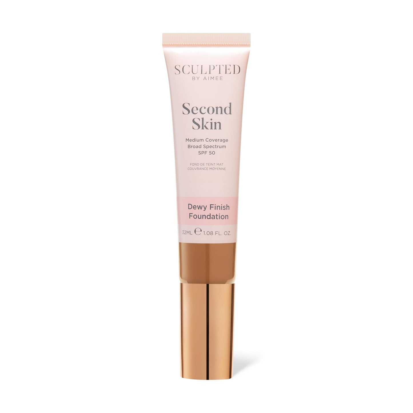 Second Skin Dewy Liquid Face Foundation from Sculpted by Aimee - 32ml Buildable, Medium Coverage Foundation with Dewy Finish, Hyaluronic Acid, Collagen Boosting Formula, SPF 50, (Fair Plus 2.5)