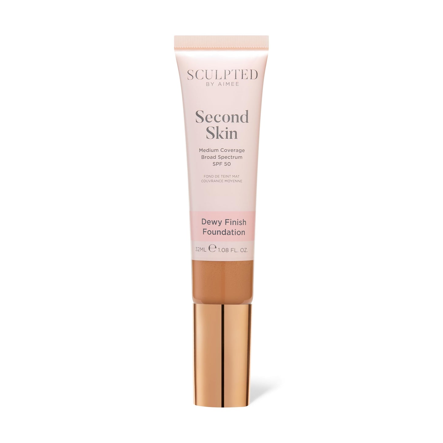 Second Skin Dewy Liquid Face Foundation from Sculpted by Aimee - 32ml Buildable, Medium Coverage Foundation with Dewy Finish, Hyaluronic Acid, Collagen Boosting Formula, SPF 50, (Fair Plus 2.5)