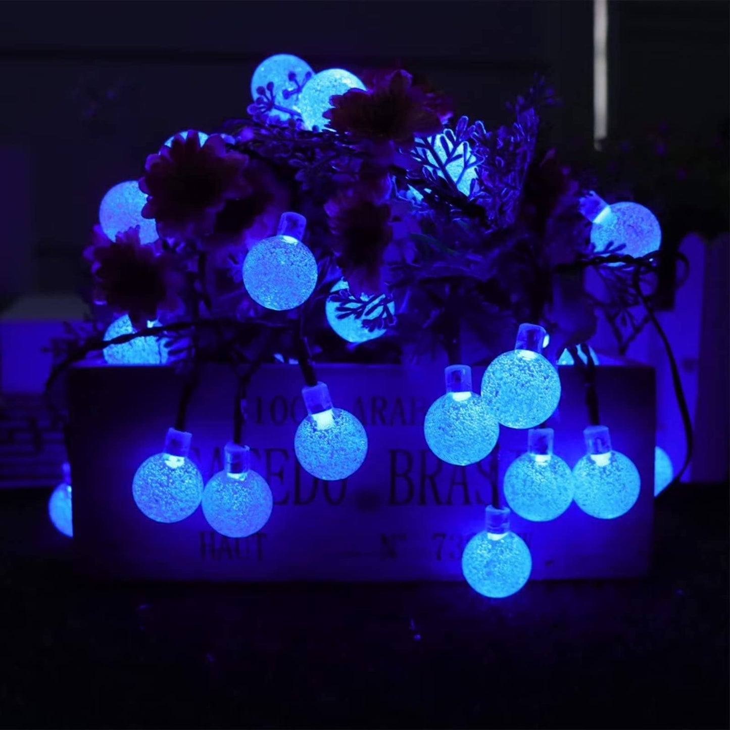 Solar Garden Lights Outdoor, 36ft 60 LED Solar String Lights Waterproof, Solar Powered Crystal Ball Indoor/Outdoor Fairy Lights Decorative for Garden, Patio, Yard, Festival, Parties (White)