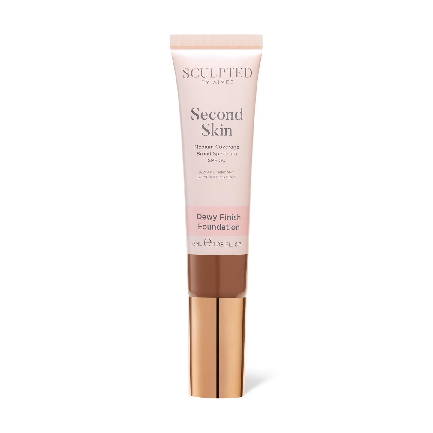 Second Skin Dewy Liquid Face Foundation from Sculpted by Aimee - 32ml Buildable, Medium Coverage Foundation with Dewy Finish, Hyaluronic Acid, Collagen Boosting Formula, SPF 50, (Fair Plus 2.5)