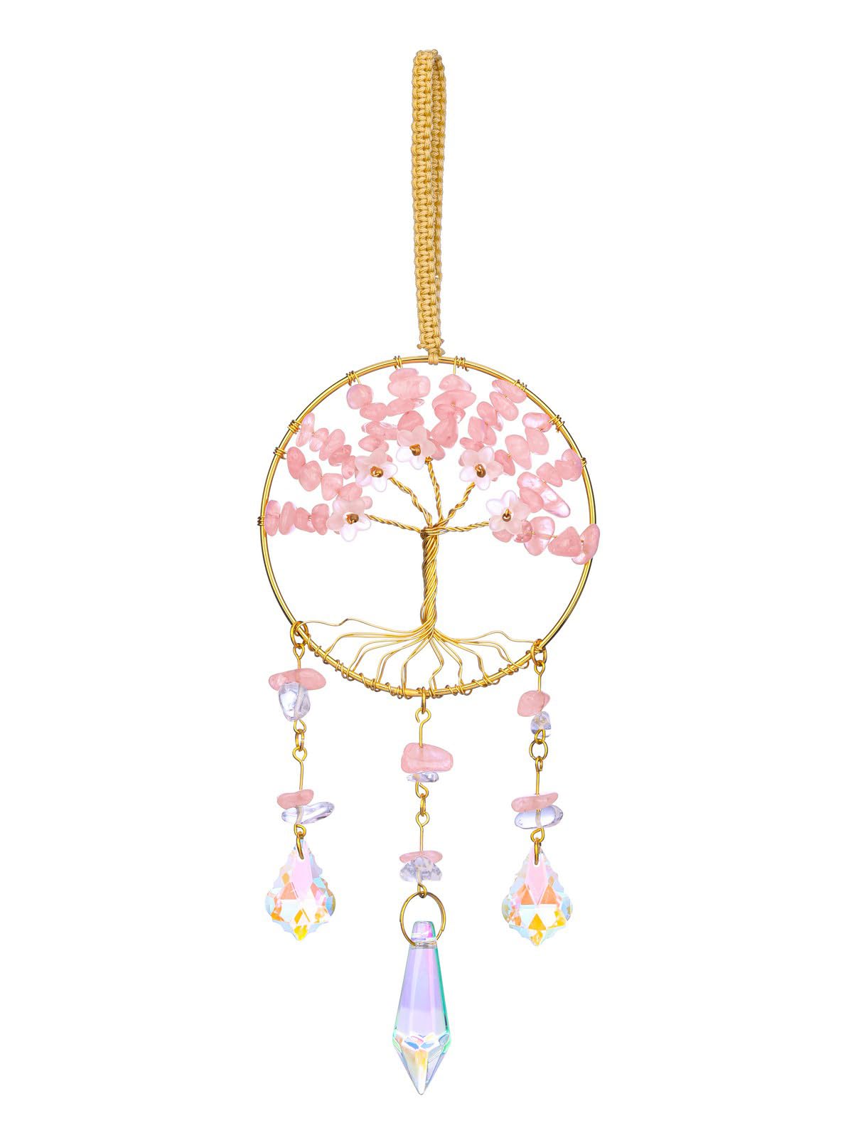 JOVIVI Chakra Tree of Life Crystals Suncatcher Hanging Ornaments Gifts for Women,Healing Crystal Gemstone Chakra Gifts,Sun Catchers for Windows Home Garden Decor