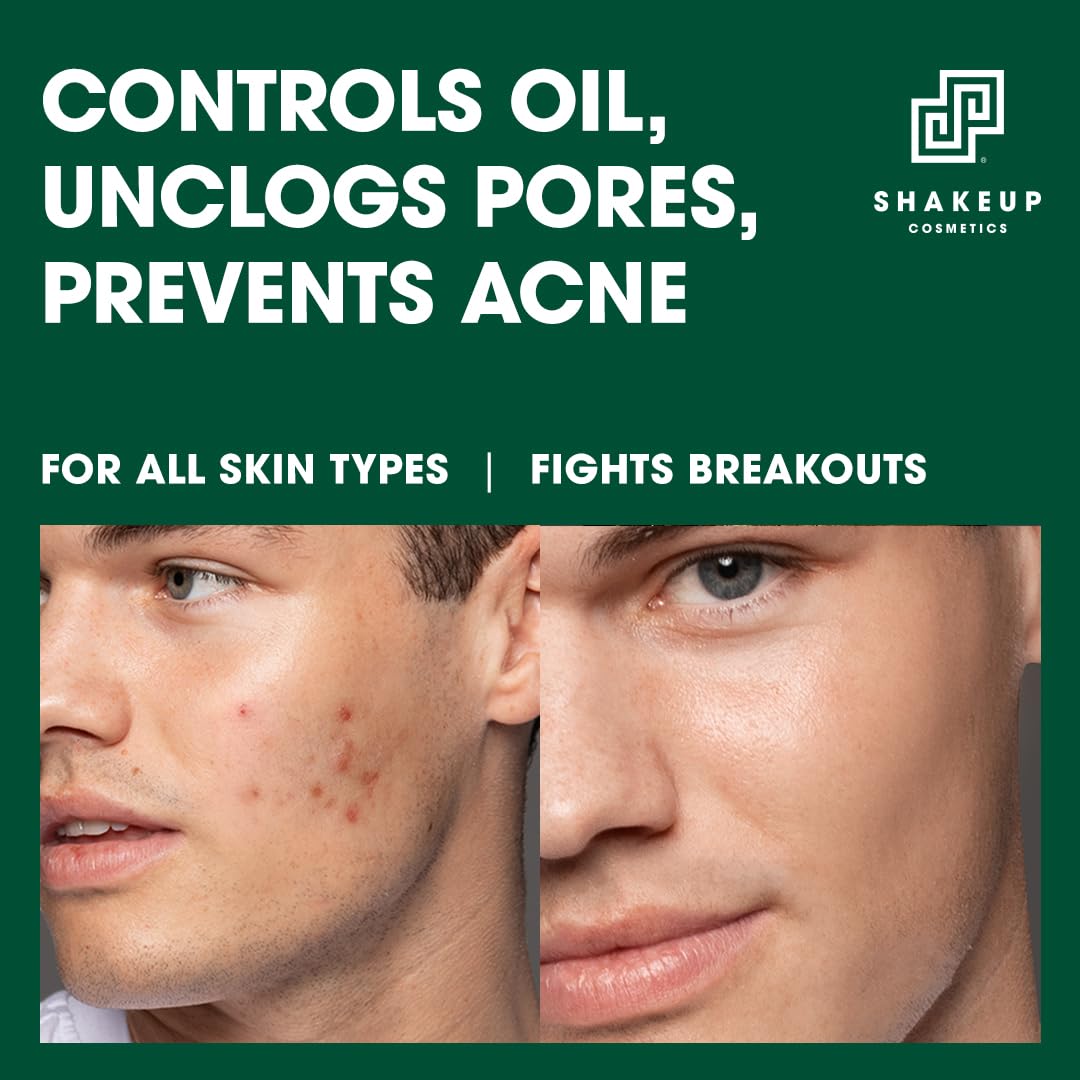 Shakeup Cosmetics Mens Skincare Routine with Free Wash Bag, including Daily Face Wash, Clarifying Toner, Anti-Ageing Serum, Daily Moisturiser, plus Wash Bag. Aka. SHAKEUP FACE 4WARD DELUXE KIT