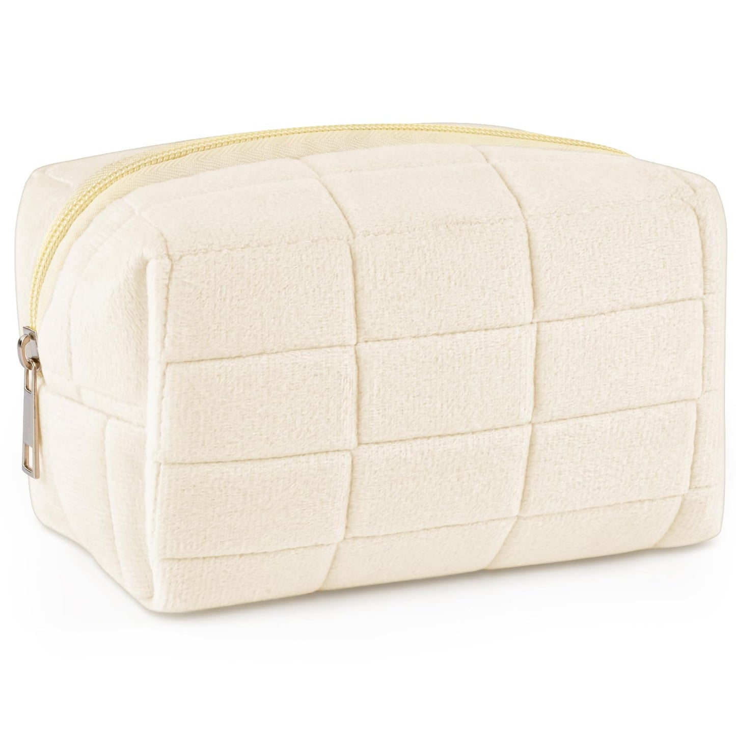 Aucuu Cotton Makeup Bag, Portable Travel Cosmetic Bag, Large Capacity Floral Toiletry Bags, Quilted Wash Bags Organizer for Women Girls