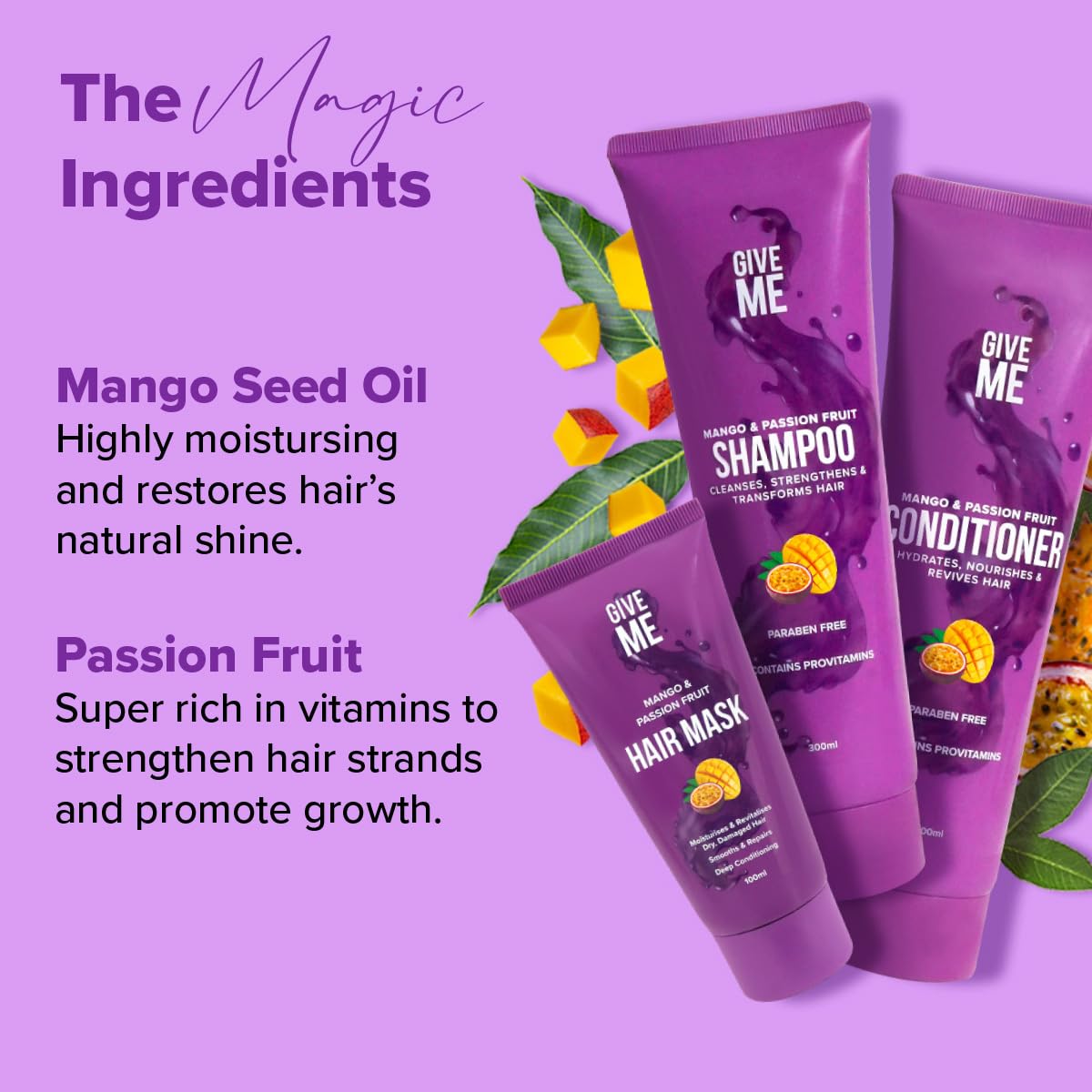 Give Me Cosmetics, Shampoo and Conditioner Sets, with Hair Mask, Aloe Vera & Coconut Oil, for Dry Damaged, Silicone, Sulphate & Paraben Free, Haircare Gift Set for Teenage Girls Women