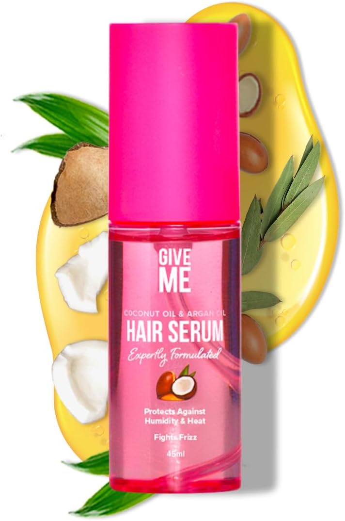 Give Me Cosmetics Hair Serum, Frizz Tamer, Seal in Moisture to Smooth, Tame & Protect, Enriched with Coconut and Argan Oil