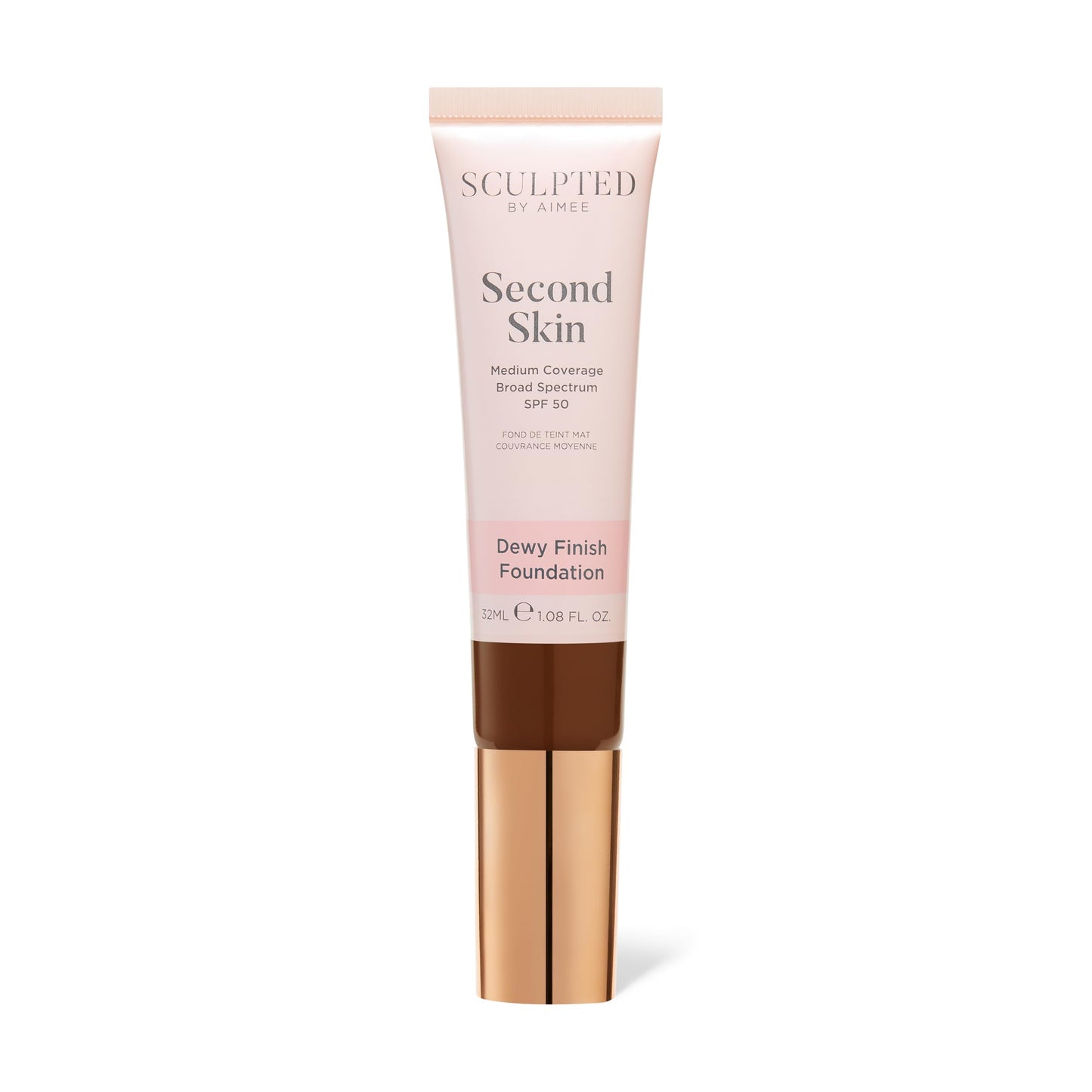Second Skin Dewy Liquid Face Foundation from Sculpted by Aimee - 32ml Buildable, Medium Coverage Foundation with Dewy Finish, Hyaluronic Acid, Collagen Boosting Formula, SPF 50, (Fair Plus 2.5)