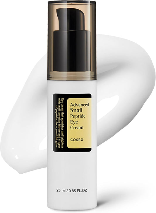 COSRX Advanced Snail Peptide Eye Cream Korean Eye Cream with Snail Mucin, Niacinamide & Peptide for Under Eye Brightening, Anti aging, Fine Lines, Dark Circles & Wrinkle Reduction Korean Skincare 25ml