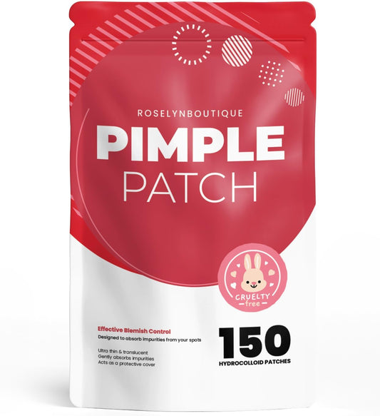 ROSELYNBOUTIQUE Pimple Patches - Hydrocolloid Spot Patches for Blemishes – 300 Clear Dots – Vegan & Cruelty-Free – Cosmetic Facial Skincare Product