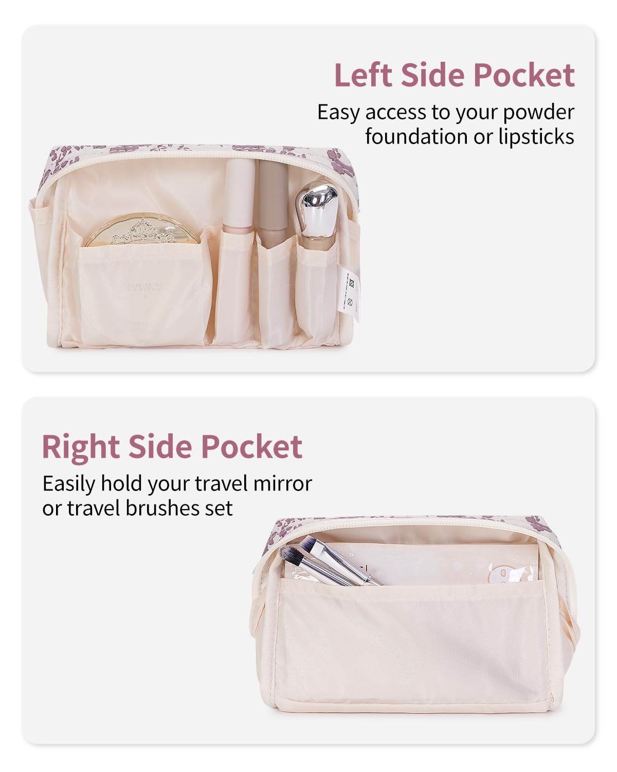 Large Makeup Bag Zipper Pouch Travel Cosmetic Organizer for Women (Mint Green Checkerboard, Large)