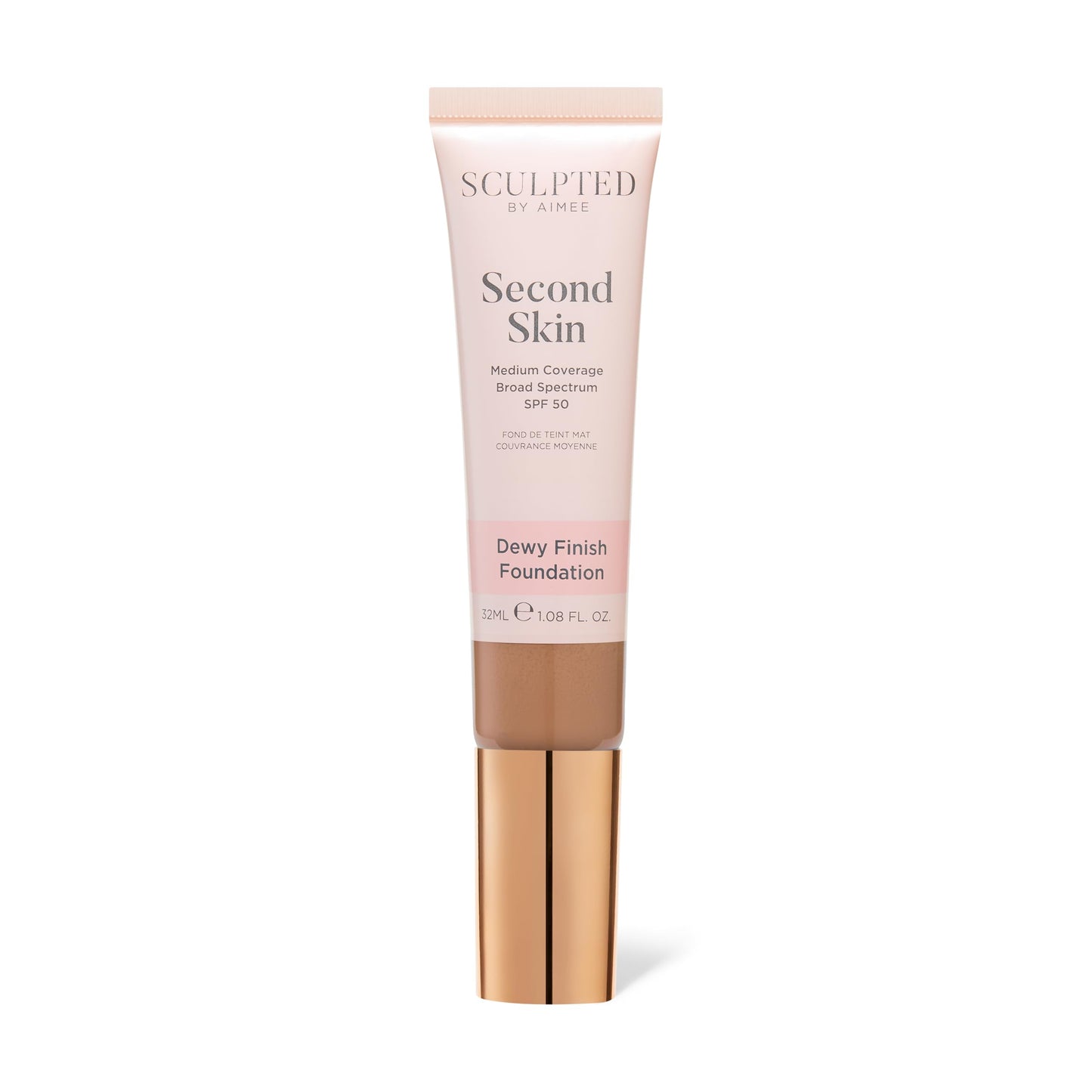 Second Skin Dewy Liquid Face Foundation from Sculpted by Aimee - 32ml Buildable, Medium Coverage Foundation with Dewy Finish, Hyaluronic Acid, Collagen Boosting Formula, SPF 50, (Fair Plus 2.5)