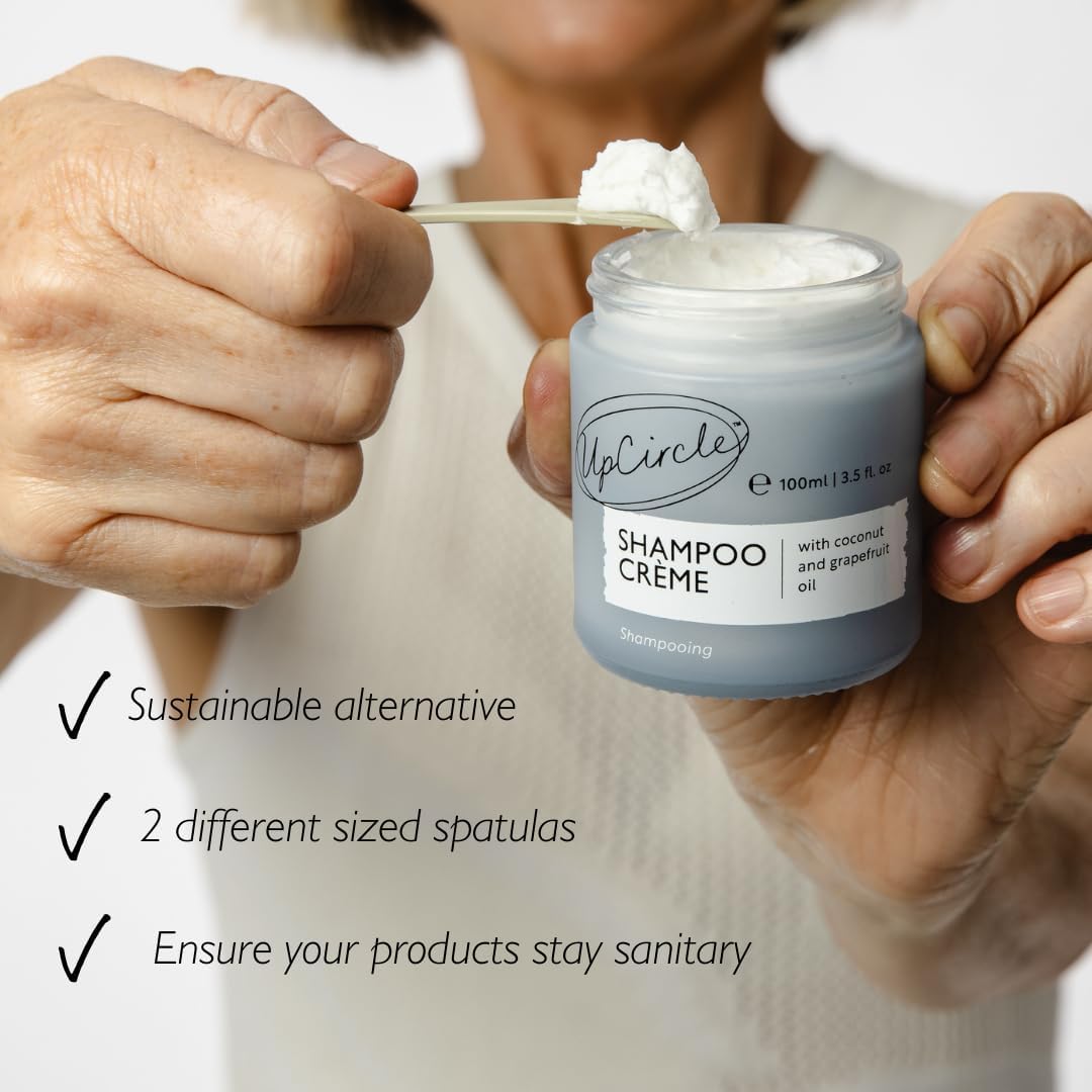 UpCircle Cosmetic Spatulas - Keep Skincare Products Clean + Water-Free - Sanitary, Safe, Plastic-Free Washable + Reusable - 2 Pieces