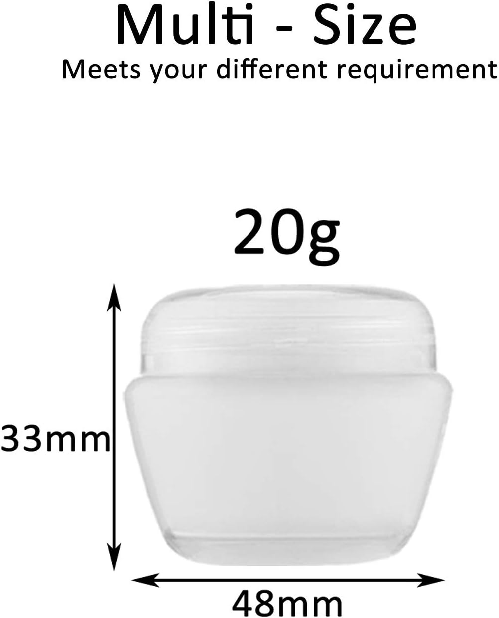 20 Pieces 20ml / 20g Empty Clear Cosmetic Pots with 3 Mini Spatula, Plastic Refillable Travel Sample Container Jars with Lids and Inner Liners for Makeup Creams Lotions Beauty Nail
