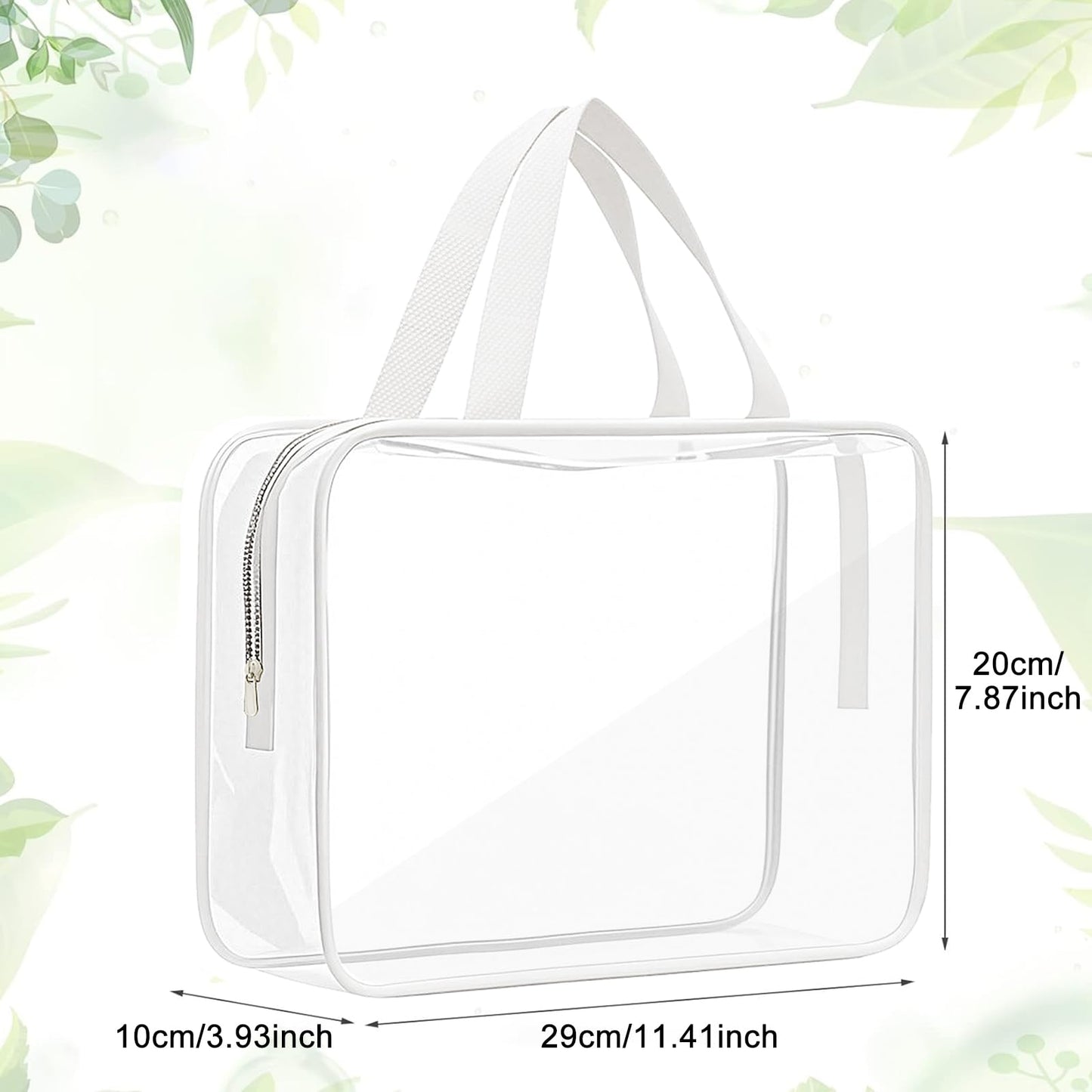 2 Pack Clear Wash Bag for Toiletries, Large/Small Clear Travel Toiletries Bag Thickened PVC Waterproof Makeup Bags with Handles Travel Wash Bags with Zippers for Women Girls Men