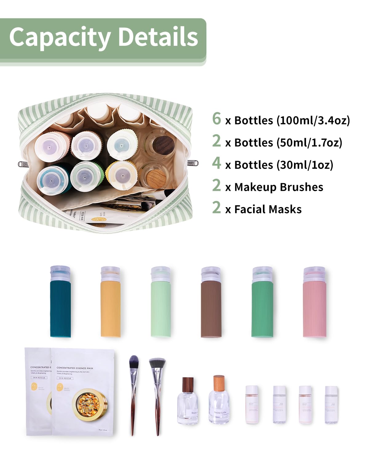 Large Makeup Bag Zipper Pouch Travel Cosmetic Organizer for Women (Mint Green Checkerboard, Large)