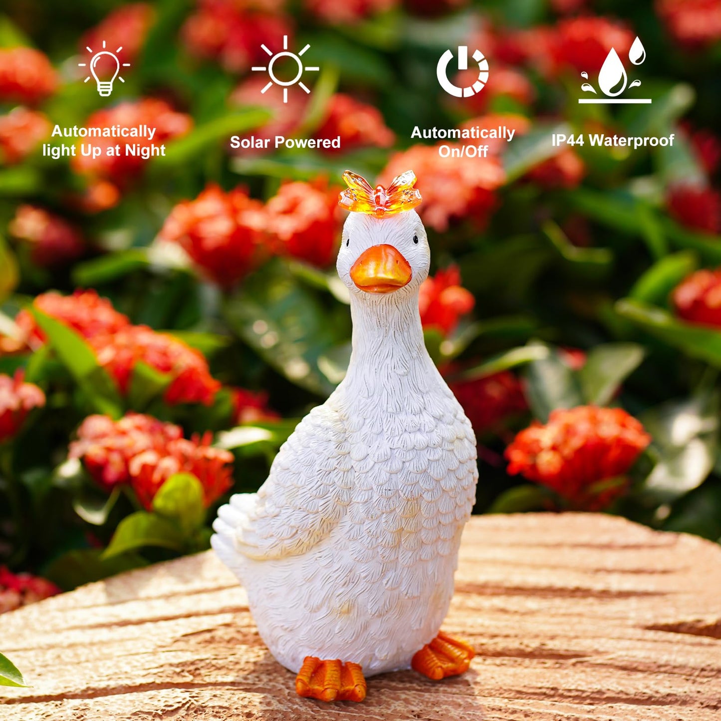 Dog Garden Ornaments With Solar Butterfly - Unique Gifts for Women Mum Men - Outdoor Puppy Decor for Patio Yard Lawn Balcony Resin Waterproof Sculpture