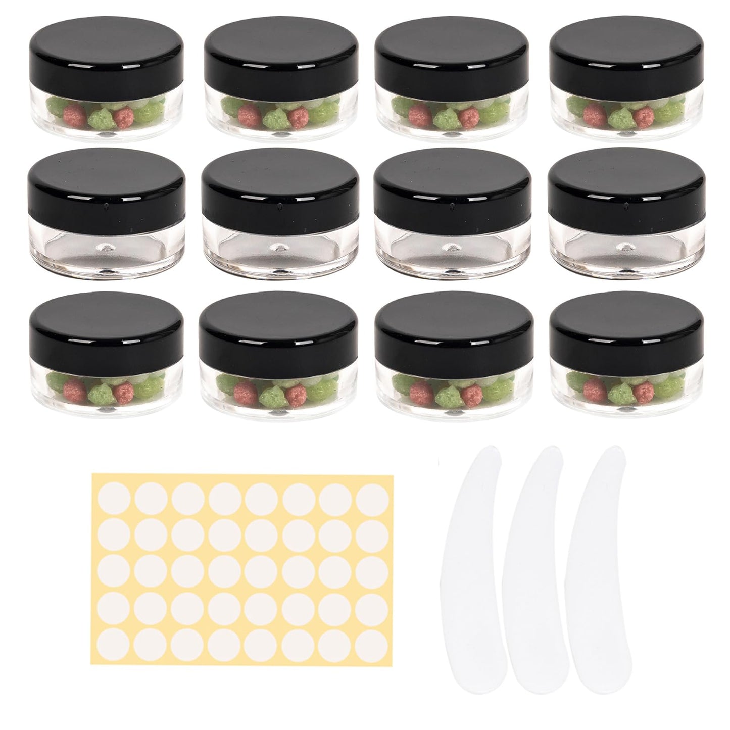 73 Pcs Empty sample pots,5g/5ml cosmetic pots,sample pot with lid cosmetic pot,travel pots for cream,cosmetic containers small pots with lids,For Various Cosmetic Products, Samples,Eye Shadow Lip Balm