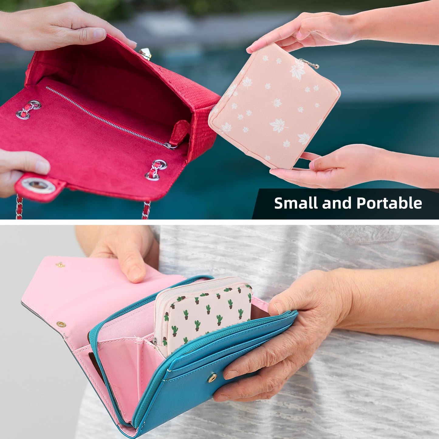 3Pcs Sanitary Pad Storage Bag - Small Period Pouch for Purse, Tampon Pad Holder & Organizer, Feminine Care Period Bags for Teen Girls School