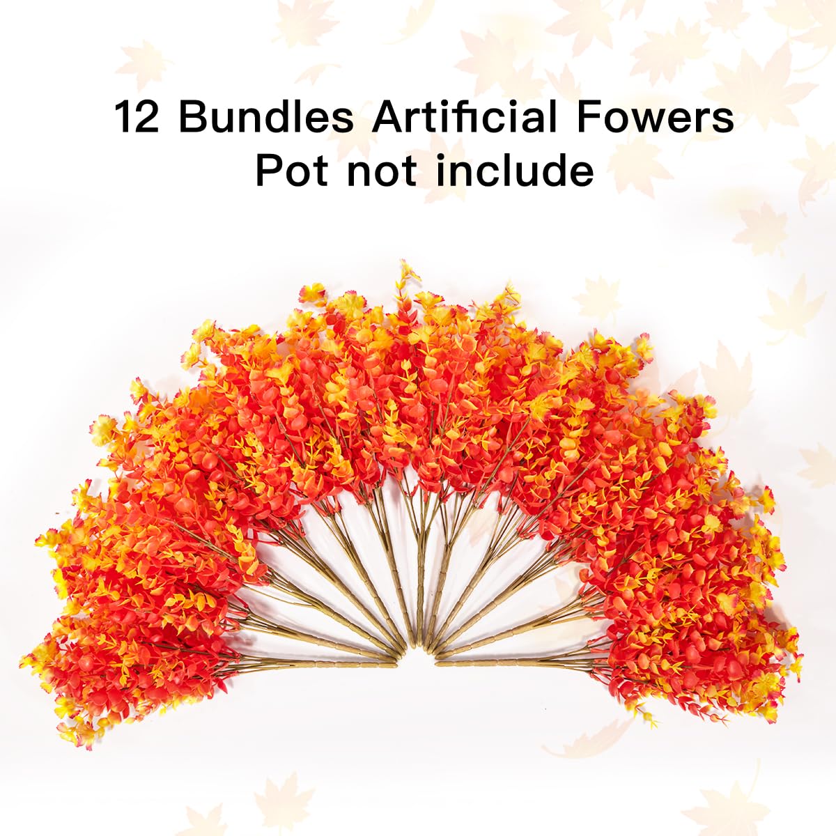 12 Bundles Artificial Fall Flowers No Fade Faux Autumn Plants,Fake Indoor Outdoor Greenery for Thanksgiving Christmas Wedding Party Home Garden Décor (Autumn)
