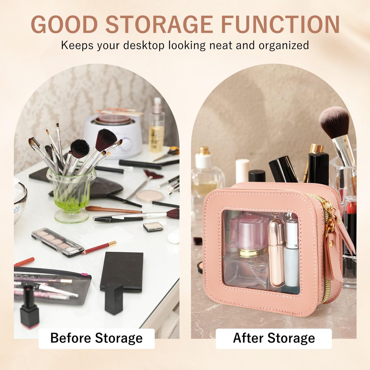 Clear Makeup Bag Travel Toiletries Bags for Women Cosmetic Bags with Double Zippers Waterproof Small Makeup Bag for Ladies Girls