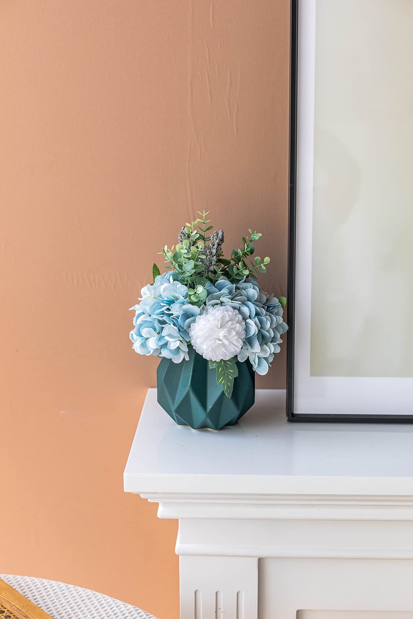 Artificial Flowers With Vase Faux Hydrangea Flower Arrangements for Home Garden Party Wedding Decoration