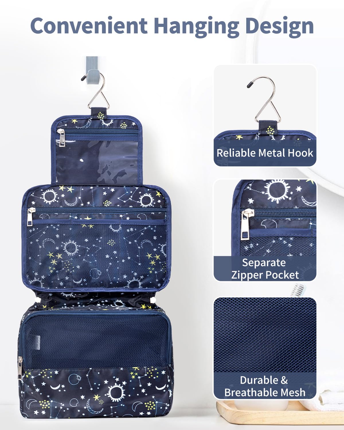 Travel Hanging Toiletry Wash Bag Makeup Cosmetic Organizer for Women Girls Kids Waterproof