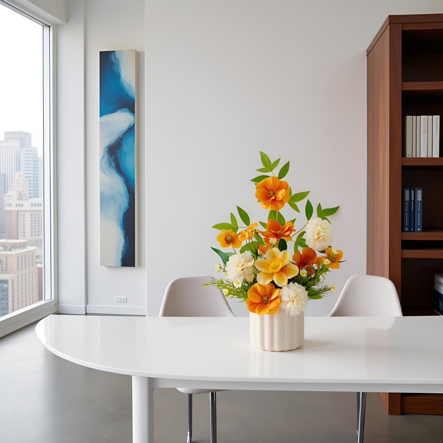 Artificial Flowers With Vase Faux Hydrangea Flower Arrangements for Home Garden Party Wedding Decoration