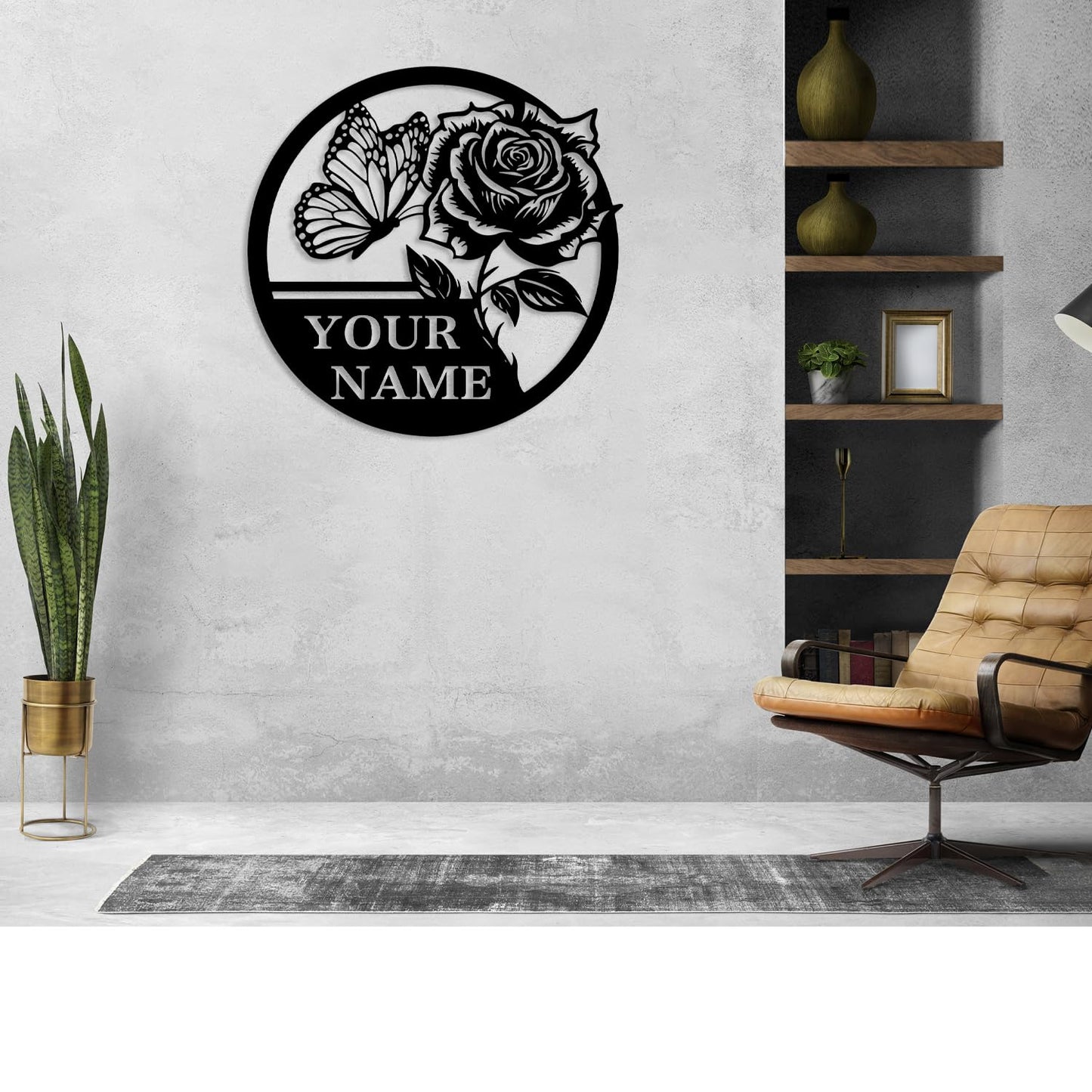 Custom Garden Name Metal Sign,Rose Flower Garden Metal Sign,Personalized Rose Flower Sign, With Stake Porch Decor Garden Decoration,Mother's Day Mom Grandma Gardener Gift (Rose A)