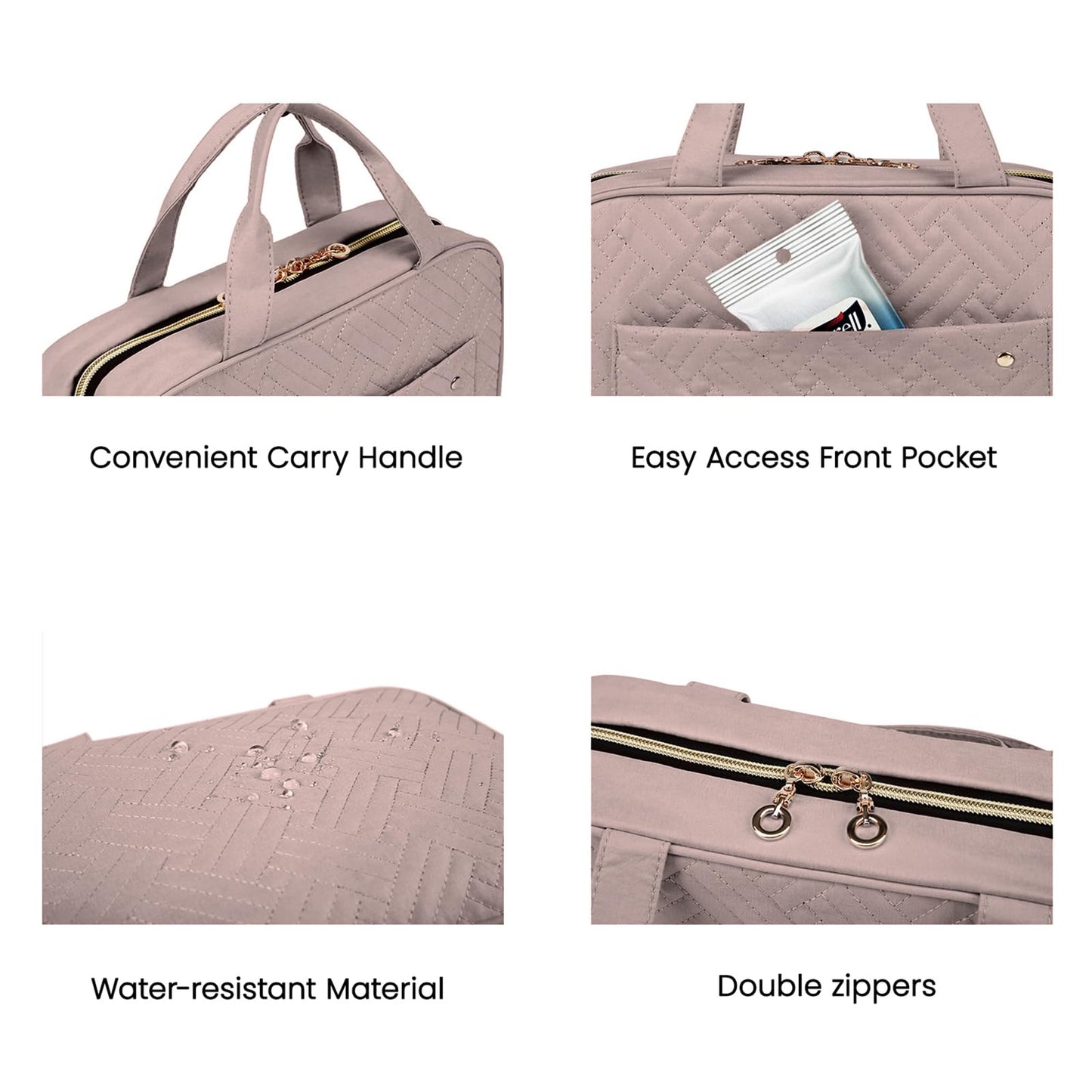 BAGSMART Large Hanging Toiletry Bag Travel Toiletry Bag Cosmetic Bag for Women, Black-Size L