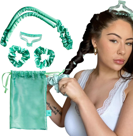 Give Me Cosmetics Heatless Curlers, Satin Hair Curler, No Heat Curls, Includes Scrunchies, Headband for Short & Long Hair, Claw Clip, Padded Blow Out Rod, Gifts for Teenagers Women