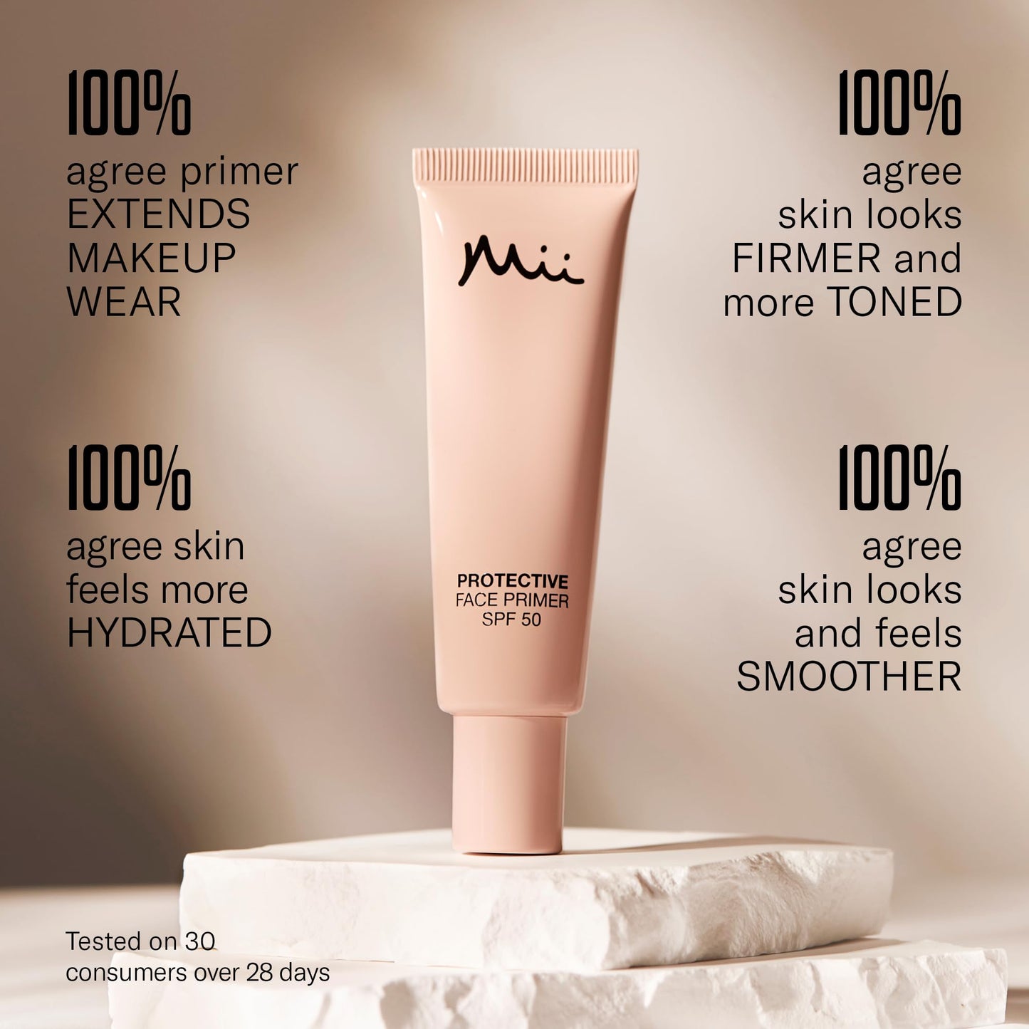 Mii Cosmetics Primer Makeup, Smoothing Face Prep, Blurs Fine Lines and Pores, Firms and Plumps, Longer Lasting, 30 ml